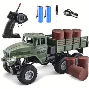 RC Military Truck 6x6 Road Remote Control Car 1/16 Scale Remote Control Truck 4WD All Terrain Rock Army Transport Vehicle Toy Vehicle for Kids Children Boy Gift