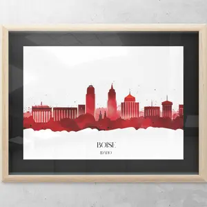 Boise Skyline Poster Decor Print Ornaments Prop Room Decoration Artistic Photo Wall
