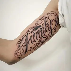 6 Large Herbal Tattoo Stickers, Containing 1 Piece of Kano English Elements, 5 Random Styles, Lasting for 7-15 Days, Waterproof and Anti-Friction, Realistic Effect, Suitable for People Who Don't Want Tattoo Pain