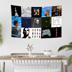 Tapestry Decor Wall (3x5Ft,HD Printing) ENMOON Drake Album Cover Flag Tapestry For Living Room Bedroom Dorm Wall Art Decor Decoration Colorful Mandala Skull Printed Mandala Floral Pattern bedroom