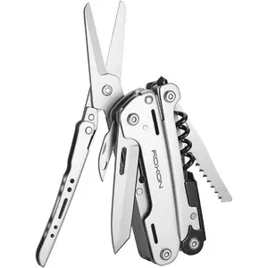 ROXON S801S STORM 19 in 1 multitool pliers EDC for Camping, Outdoor with Lockable Saw Blade with Nylon Case (S801S)