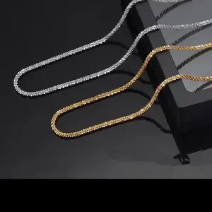 GTHIC Simple Shimmering Stainless Steel Clavicle Necklace Modern Unisex Jewelry Suitable for Men and Women Everyday Style