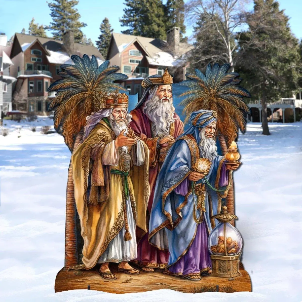Designocracy 8611040F 32 x 27 in. Three Wise Men Outdoor Nativity Holiday Decor