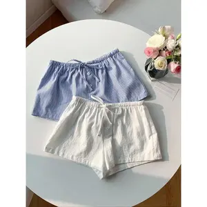 Women's solid color linen shorts, casual and comfortable breathable shorts for daily wear, summer women's underwear, casual and fashionable shortsRAIMENTRY