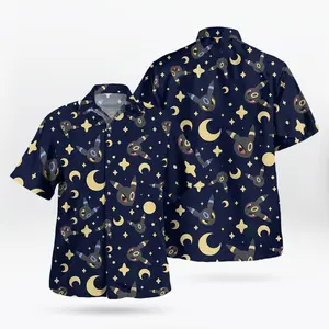 Kawaii Island Edition – Limited Anime Umbrella PKM Hawaiian Shirt – Black Aloha Vibes Button-Up