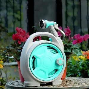 Retractable Garden Hose Reel - 50FT Retractable Garden Hose Reel, Lightweight & Portable Hose Reel with 6 Patterns Spray Nozzle, Auto Spray Lock - Durable High - Pressure Hose, Space - Saving Wall Mount, Versatile Watering, Cleaning, and More