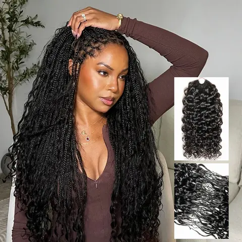 [HOT SALE] STERLY Crochet Extensions Human Hair Water Wave Pre-Separated 50g per Pack 45-50 Strands per Pack Knotless Boho Braids 4-5 Packs for Full Head Multiple Curly & Wave Textures Wig with Crochet Hook #tiktokshopstockup
