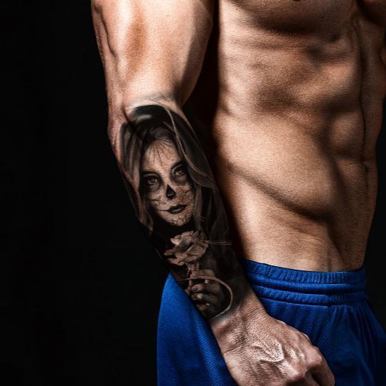 36 Sheets Large Black Temporary Tattoo Stickers with Tribal Wolf Tiger Lion Skull Designs for Men Women 12 Big & 24 Tiny Fake Tattoos for Arms Chest Shoulders