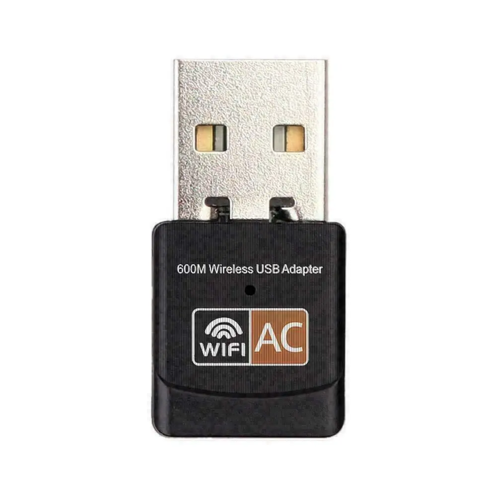 AC600 Speed Mini Size USB WiFi Adapter with Built-in Antennas, Dual Band 2.4/5GHz 802.11 Wireless Network Adapter, Plug and Play for Windows 10/Linux Laptops/Desktops, Mac Books Compatible for Streaming