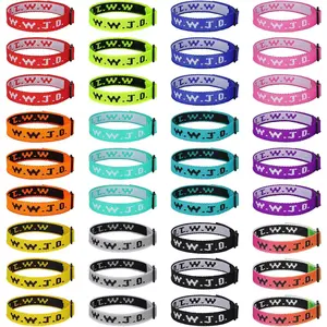 WWJD Bracelets for Women Men,What Would  Do Colorful Wristbands,Christian Religious Gifts, Adjustable Woven Faith Bracelets