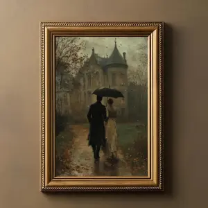 Dark Academia Couple Art Print_ Victorian Romance