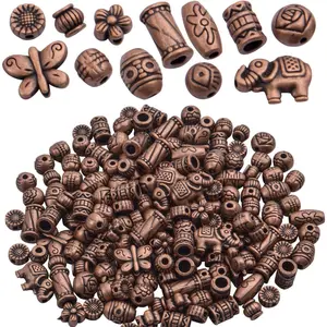 100 Gram(About 150-200pcs) Antique Copper Spacer Beads Charm Bead Spacers Jewelry Findings Accessories for Bracelet Necklace Jewelry Making(Dark Color)