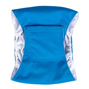 Reusable Washable Dog Diaper Pants, Comfortable Soft Waistband, Adjustable Velcro, Leakproof Design, Pet Care Belt, Blue