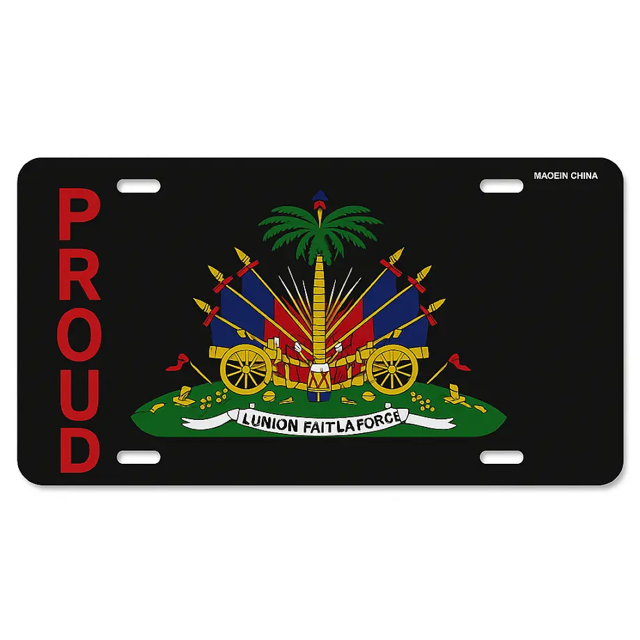 Placa de Licença em Alumínio drapo haiti