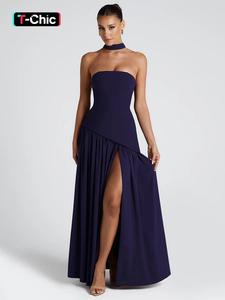 women's plain split thigh tube dress with scarf, elegant formal strapless dress for party club beach vacation, ladies clothes for all seasons, womenswear