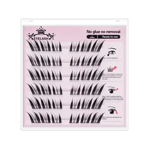Nine-Tailed Fox Natural-Looking Segmented Self-Adhesive Eyelashes for Beginners No Glue Needed Soft Rubber Cluster Lashes DIY Extensions TikTok Viral