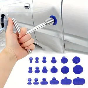 Car Dent Repair Tool Set, Dent Puller Tool, Aluminum Alloy T-Handle Handheld Tools with 18 Piece Pad Kit, Paintless Dent Removal for Car Body Dents