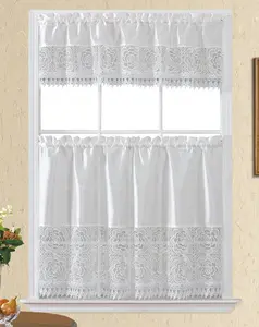 Bt487-White Polyester Kitchen Curtain