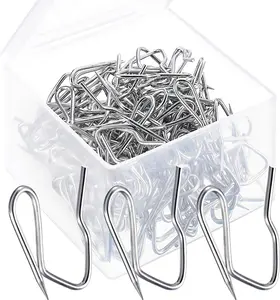120 Pack Drapery Hooks Pins for Curtains, Metal Pinch Pleat Hooks with Clear Box 1.2 Inch for Window Door and Shower Curtain()