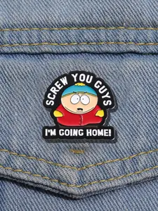 South Park Eric Cartman Enamel Pin Cartoon Anime Alloy Brooch, Casual Fashion Accessory for All Seasons, Backpack Clip Decoration
