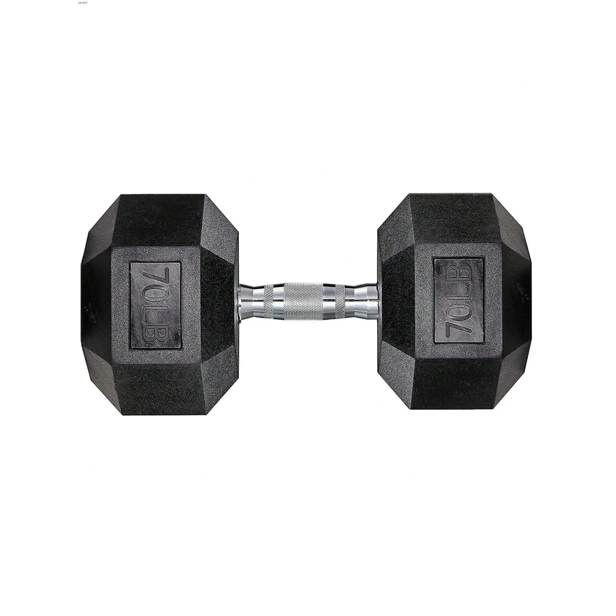 Fitness equipment  Dumbbells Rubber Coated Cast Iron Hex Black Free Weights 60 75lb Dumbbell Single