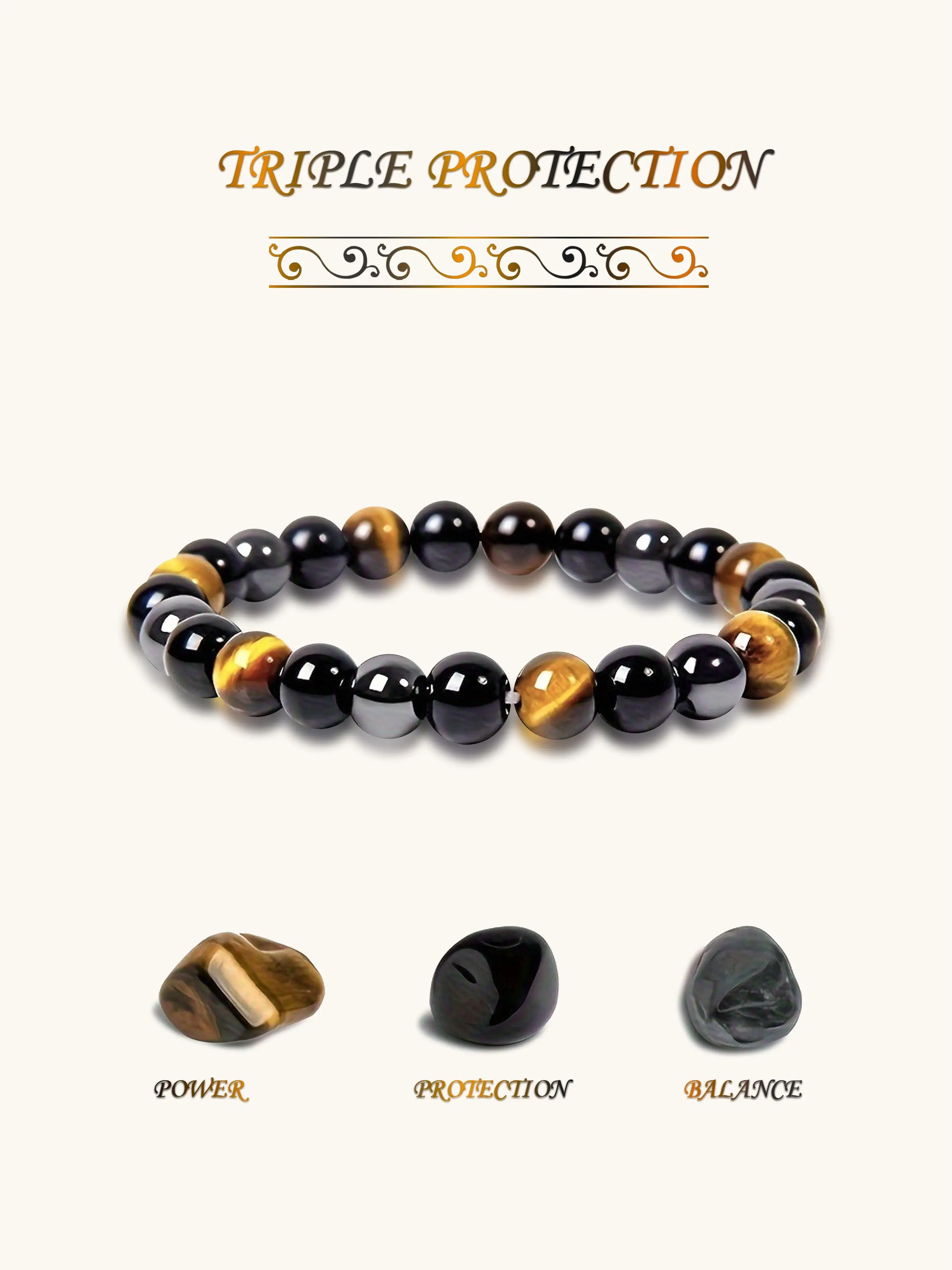 Triple Protection Bracelet, Fashionable and Versatile Design Suitable for Wearing at Any Time, Self-healing Jewelry, Gift for Friends