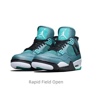 Anti-wear mid-top vintage basketball shoes - Men's model - Green color