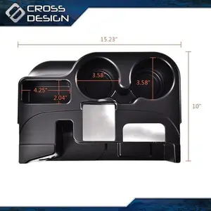 CROSSDESIGN Matte Center Console Cup Holder Fits For 2003-12 Dodge Ram 1500 2500 3500 Black