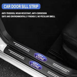 4pcs Car Door Sill Protector Film Anti-Scratch Sticker Rear Bumper Guard Strip for Ford Focus Fiesta Ranger Mondeo Mustang Models Car Stickers