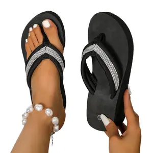 New summer flip-flops colorful diamond herringbone women's flip-flops women's fashion high-end sponge cake thick-soled flip-flops beach