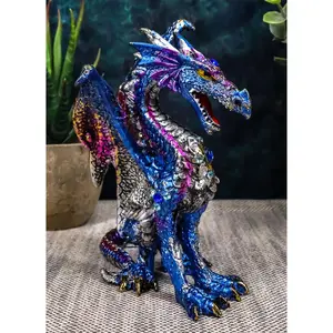 Ebros Small Purple Rain Armored Midnight Dragon Statue 4.5" High Fantasy Prehistoric Dungeons and Dragons Warrior Slayer Dark Knight Collectible Figurine