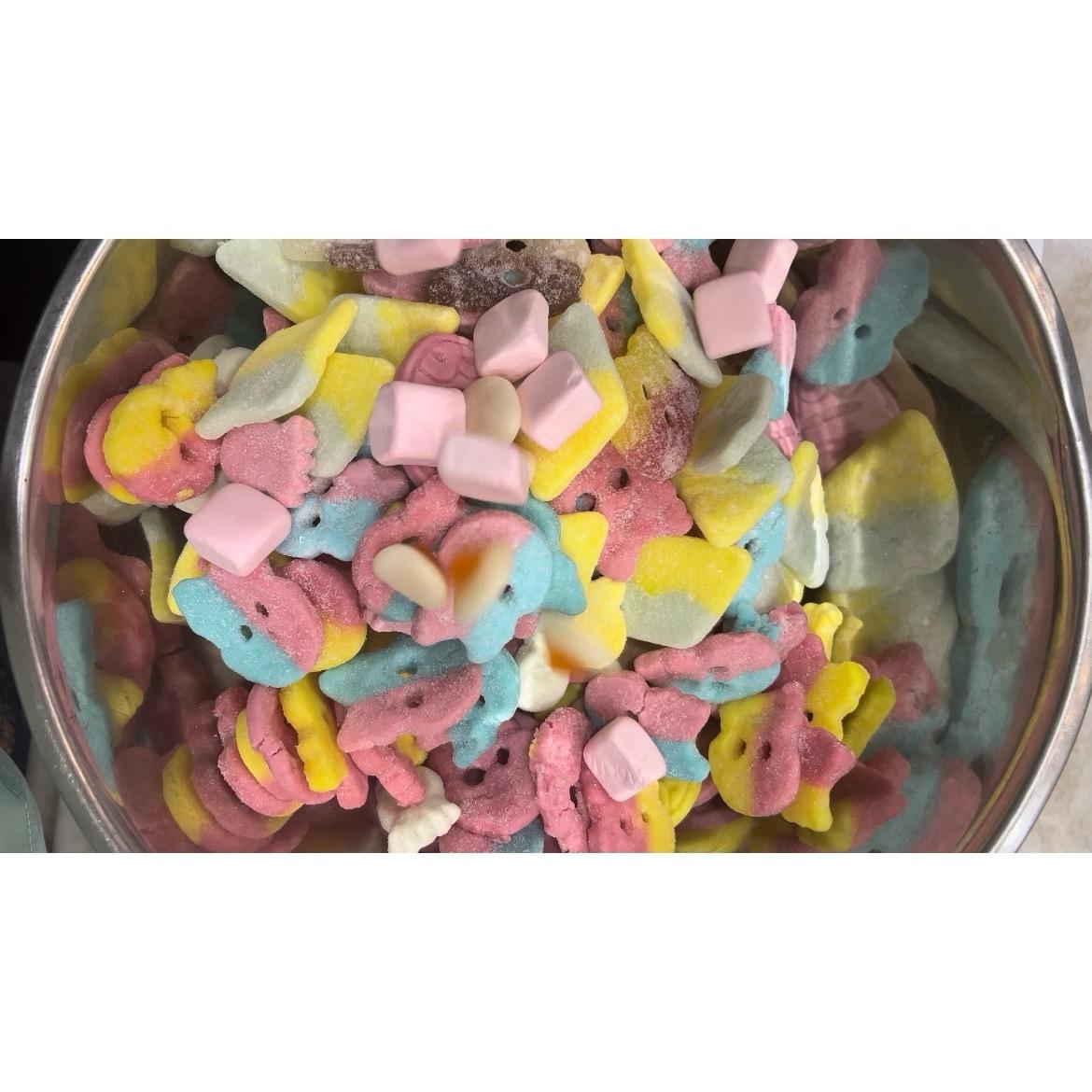 Bubs Swedish Candy 1/2 lb. Bag Sweet and Sour Bonbon Snack Oval Gummy Treats Chewy Bite Gummy Mix Jar for TikTok Trends
