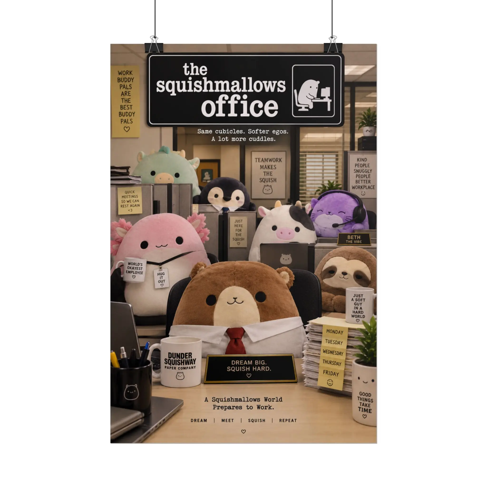 Squish Mallow Funny Office Poster