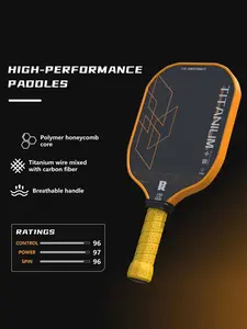 Professional Pickleball Racket with Titanium Thread Weave, High Friction & Spin Design, Durable PP Honeycomb Core, Ideal for Competitors
