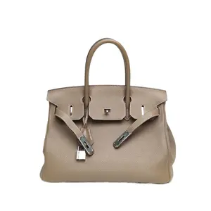 Pre-owned HERMÈS leather Tote Bags 18 Elephant Grey Togo Birkin 30P216650738n