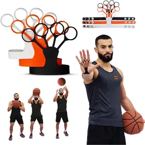 FlickGlove Basketball  Aid,  Equipment for Improving Shot and Form, Set of 3  Strap Resistances, White, Black and Orange
