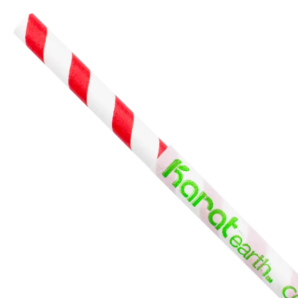 [1,200 pcs] Karat Earth 10.25" Giant Paper Spiral Disposable Straw (7mm) Paper Wrapped, Red & White