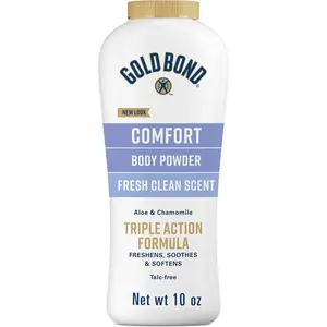 Gold Bond Comfort Body Powder for Men and Women, 10 oz., Talc-Free, Fresh Clean Scent With Aloe & Chamomile