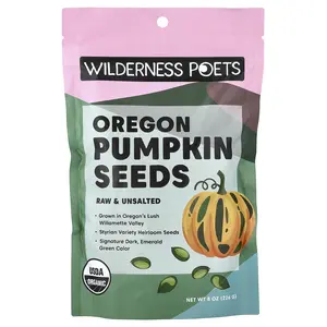 Wilderness Poets Organic Oregon Pumpkin Seeds, Raw & Unsalted, 8 oz (226 g)