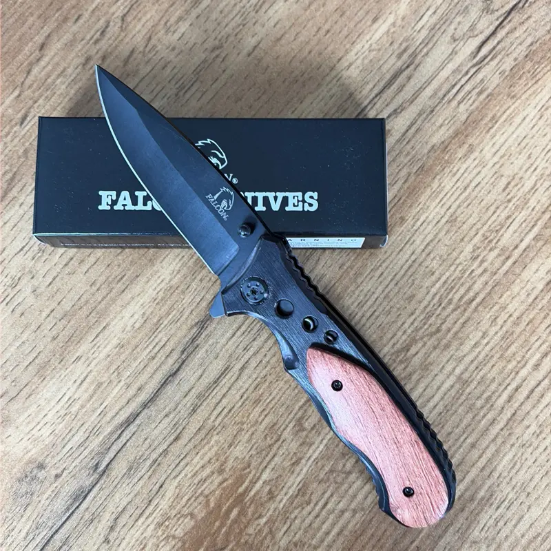 Classic Black Wood-Handle EDC Pocket Knife