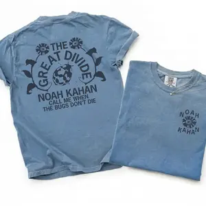 Noah Kahan The Great Divide Tour Unisex T-Shirt: Pigment Dyed Comfort Colors Tee in Soft Cotton Heavyweight, Faded Vintage Graphic with 90s Vibe, Oversized Relaxed Fit for Indie Folk Aesthetic, Casual Streetwear and Everyday Chill
