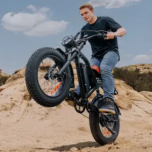 【 E-Bike】EB5-1 20MPH 1000W Electric Bike for Adults,374Wh Lithium Battery Electric Motorcycle Up to 60-115miles,20*4" Fat Tires  E Moto, Sensitive Dual Disc Brakes