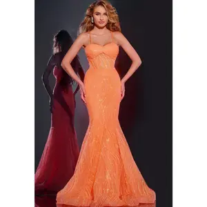 Jovani -44208 Strapless Corset Prom Gown With Lace-Up Back