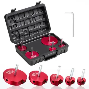 PVC Pipe Reamer Kit, Five-Piece Set, PVC Fitting Socket Saver, Includes 1-1/4", 1-1/2", 2", 3", And 4" Reamers, Compatible With Standard 1/2" Drills, Plumbing Tool Kit For SCH40 ABS CPVC Vent, Drain, And Water Pipes