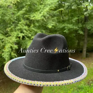 Indigenous Beaded Fedora Hat for Men and Women