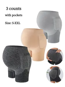 3-Piece Seamless Pregnant High Waist Flat Angle Pants Available in Multiple Sizes with Pockets Maternity Underwear for Comfortable and Soft Pregnant High Waist Underwear