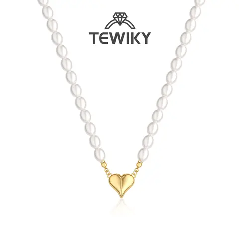 Tewiky Gold Irregular Cross Pearl Pendant Necklace for Women, OT Toggle Clasp Round Box Chain Necklace For Black Friday Christmas