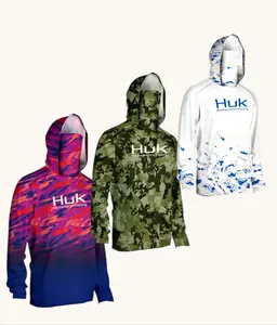 Multi-Piece Mixed Set: Men's Sun-Protection Fishing Apparel. Includes a long-sleeve top featuring an integrated face mask/neck gaiter. Lightweight, skin-friendly, and soft—ideal for outdoor sports, camping, hiking, construction work, and more. tiktokshops
