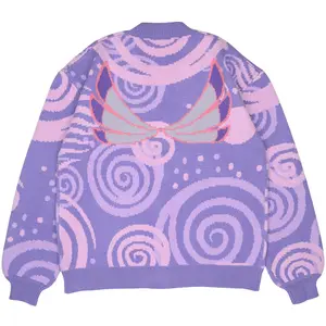 Steady Hands Tecna Knit Cardigan Purple Grey Pink Winx Club Fairy Fairies