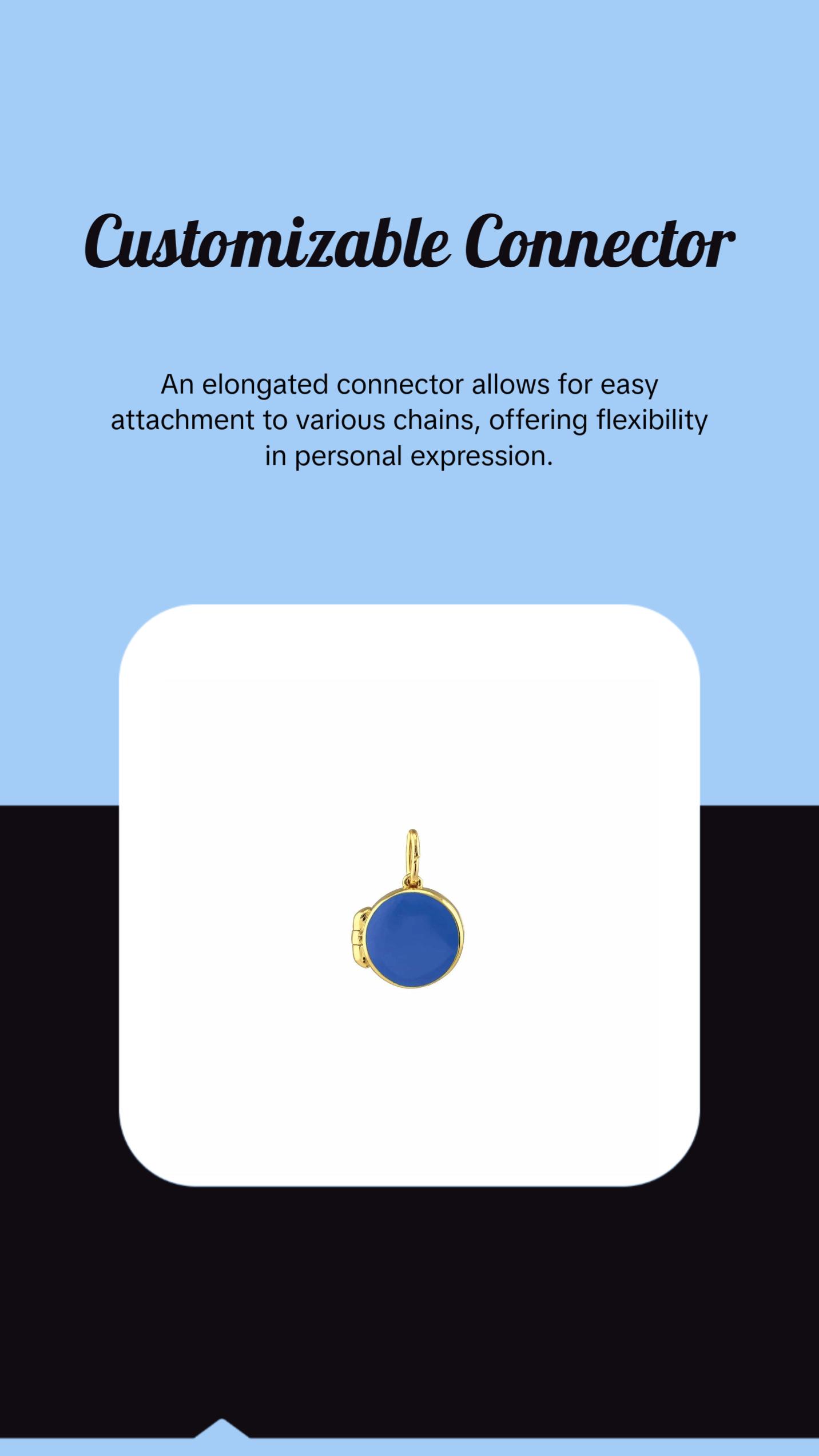 Round Enamel Locket Charm